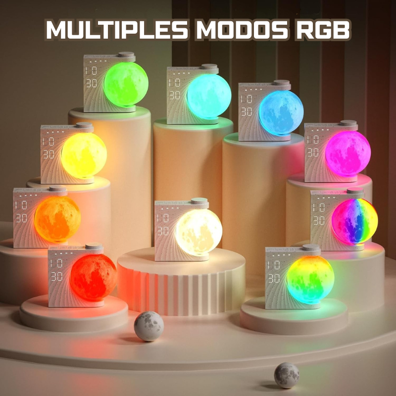 LAMPARA LUNA CON RELOJ