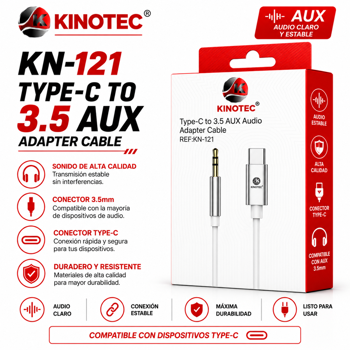 Cable Auxiliar Kinotec KN-121