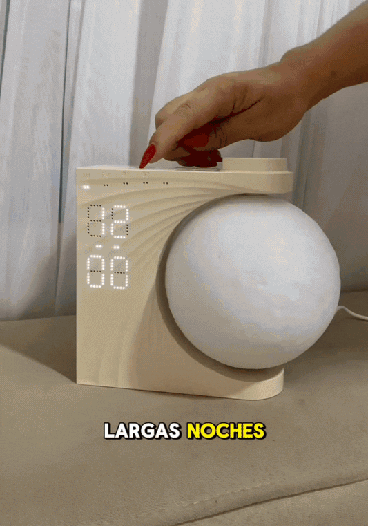 LAMPARA LUNA CON RELOJ