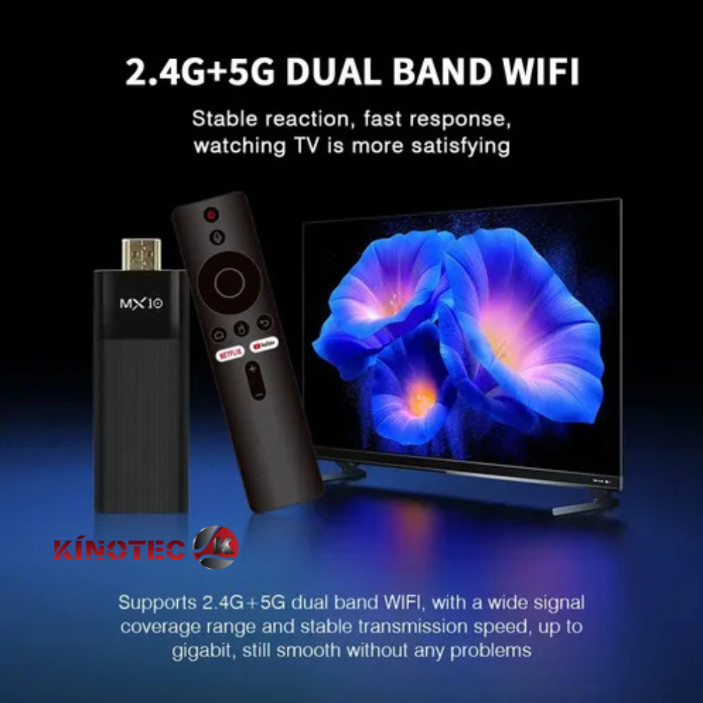 Android TV Box 4K MX10 — WiFi + Bluetooth
