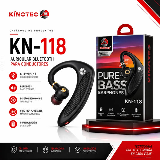 Audífonos Bluetooth Tipo Piloto Kinotec kn-118