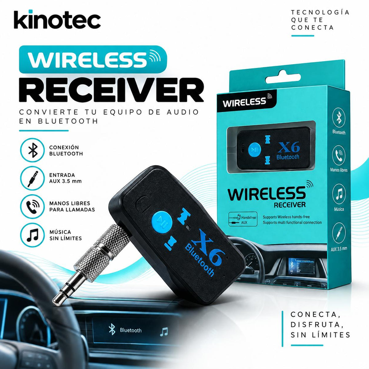 Convertidor Bluetooth Coche Inalámbrico X6