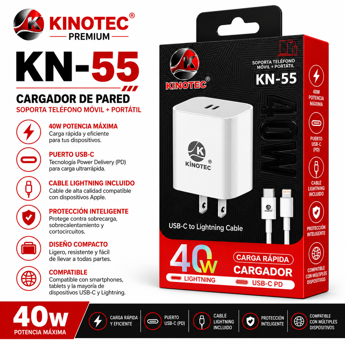 Cargador Kinotec KN-55