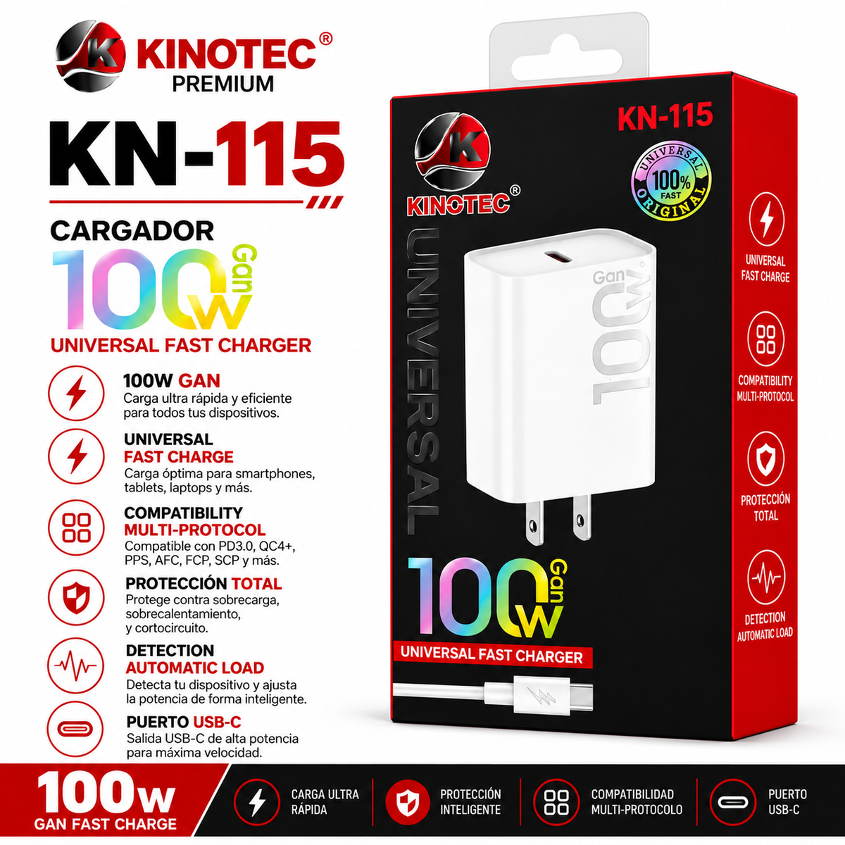 Cargador kinotec Kn-115