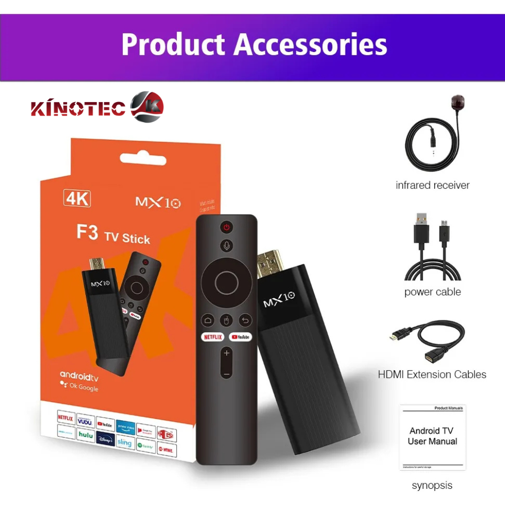 Android TV Box 4K MX10 — WiFi + Bluetooth