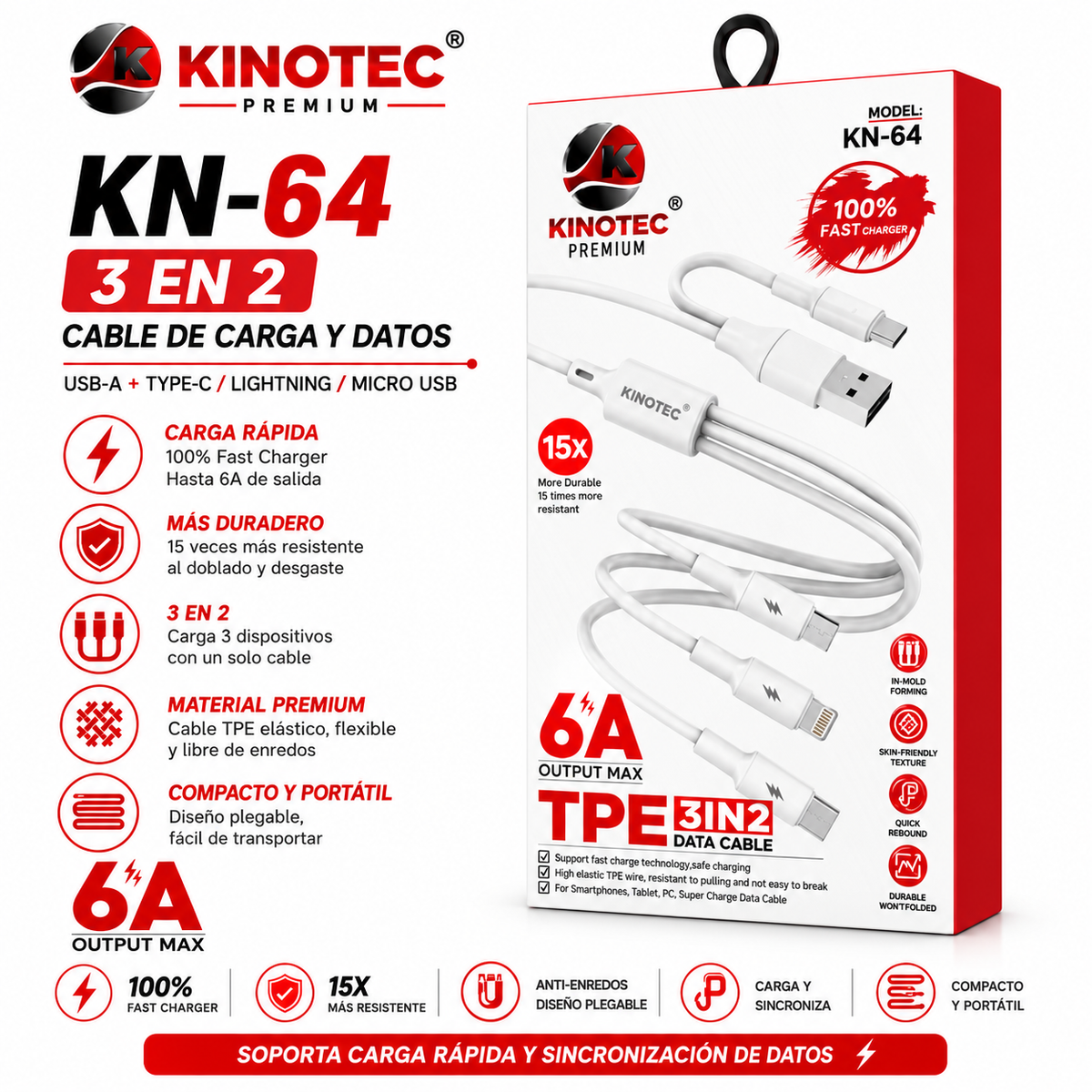 Cargador KN-64 Kinotec 3en2