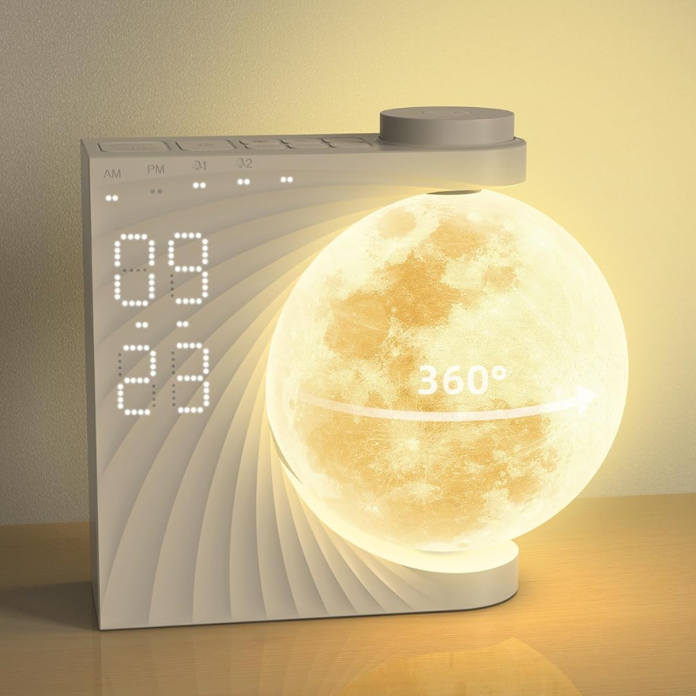 LAMPARA LUNA CON RELOJ