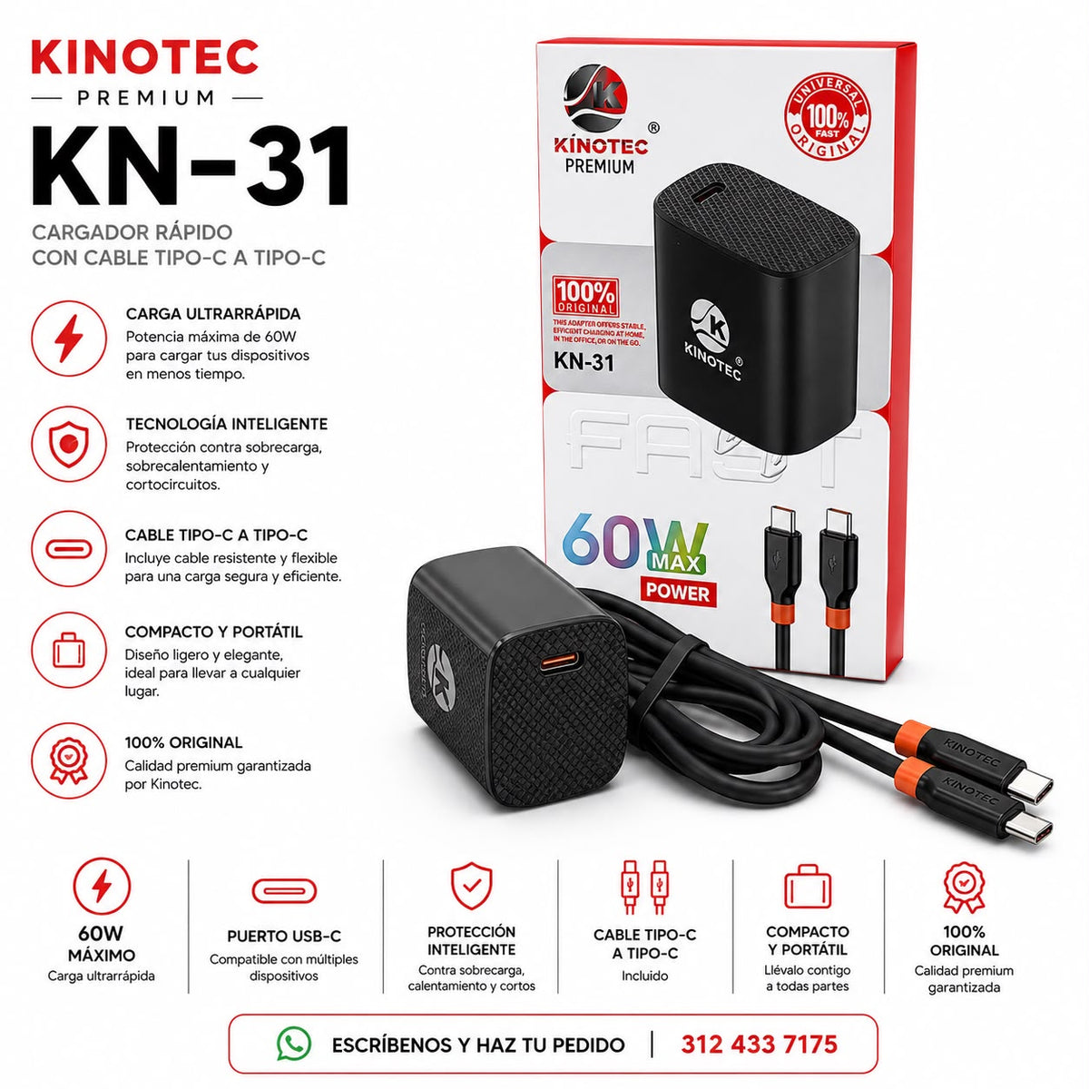 Cargador Kinotec KN-31