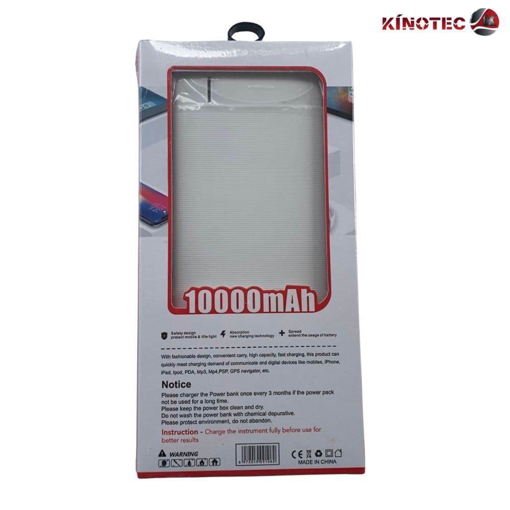 Power Bank Kinotec KN-08 – 10,000mAh Sencillo
