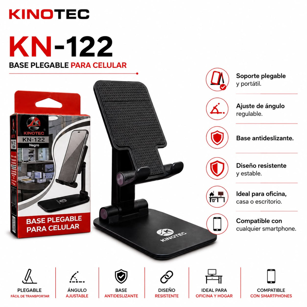 Base Plegable para Celular Kinotec KN-122