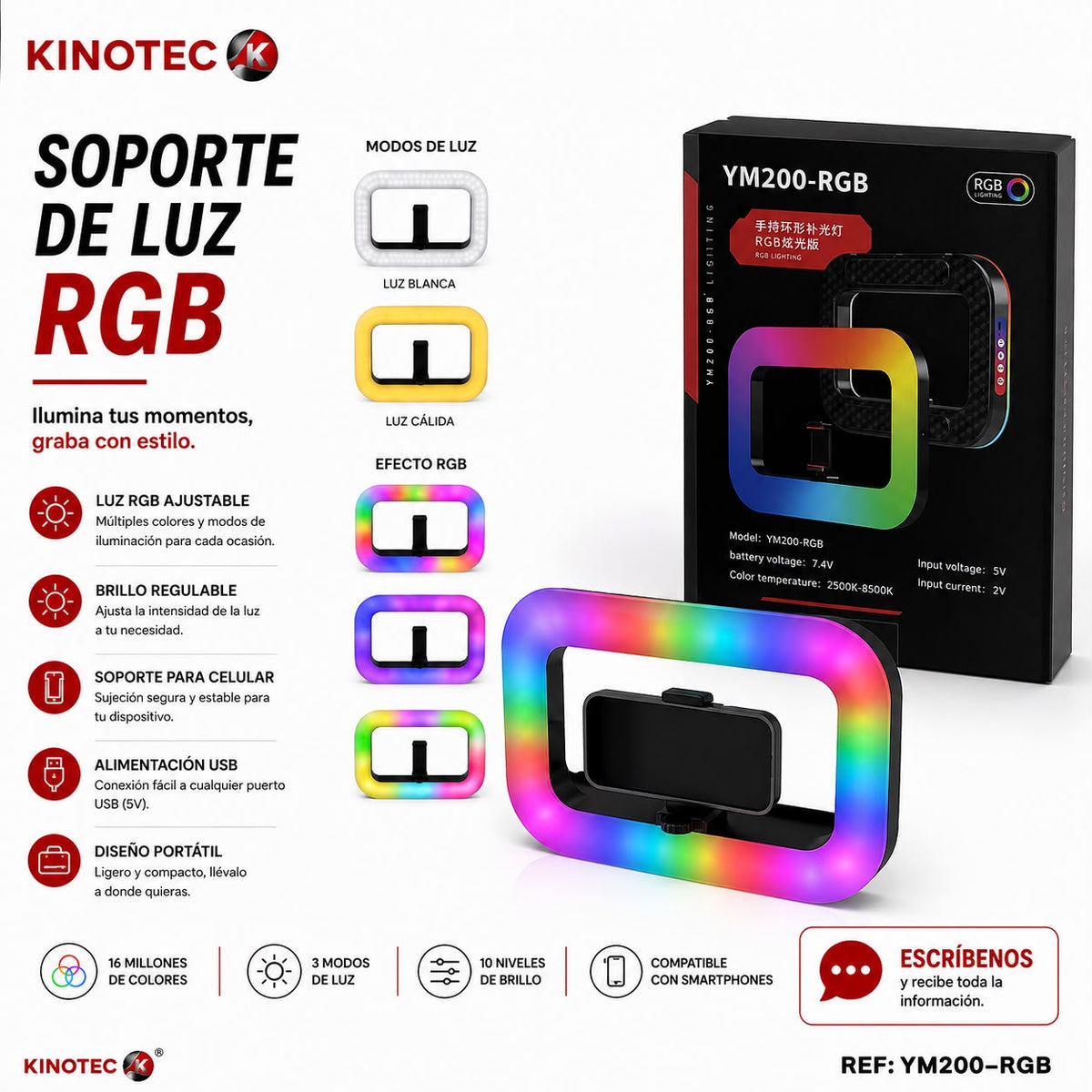 Soporte de luz RGB Kinotec YM200