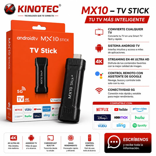 Android TV Box 4K MX10 — WiFi + Bluetooth