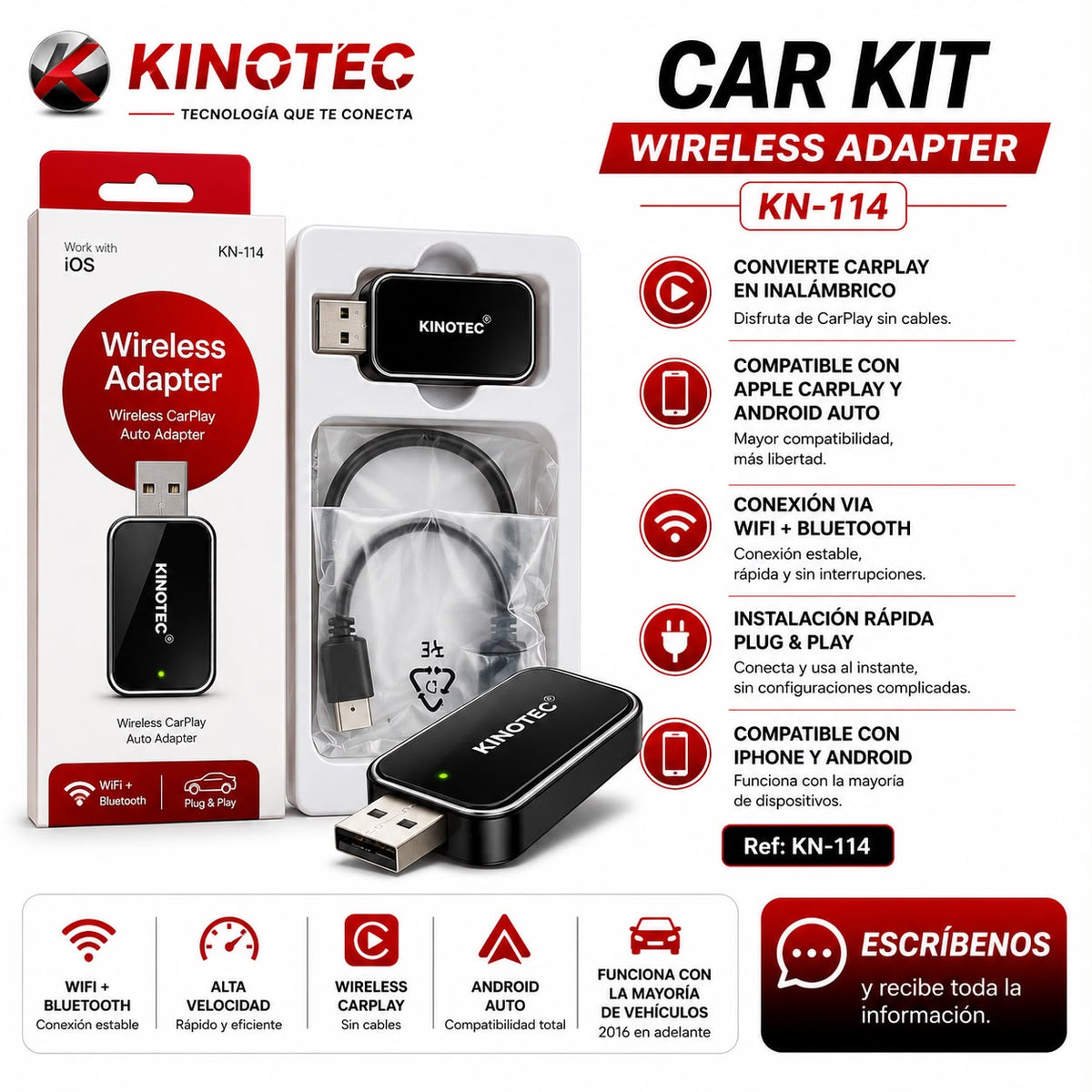 Car Kit Wireless Adapter Kinotec KN-114