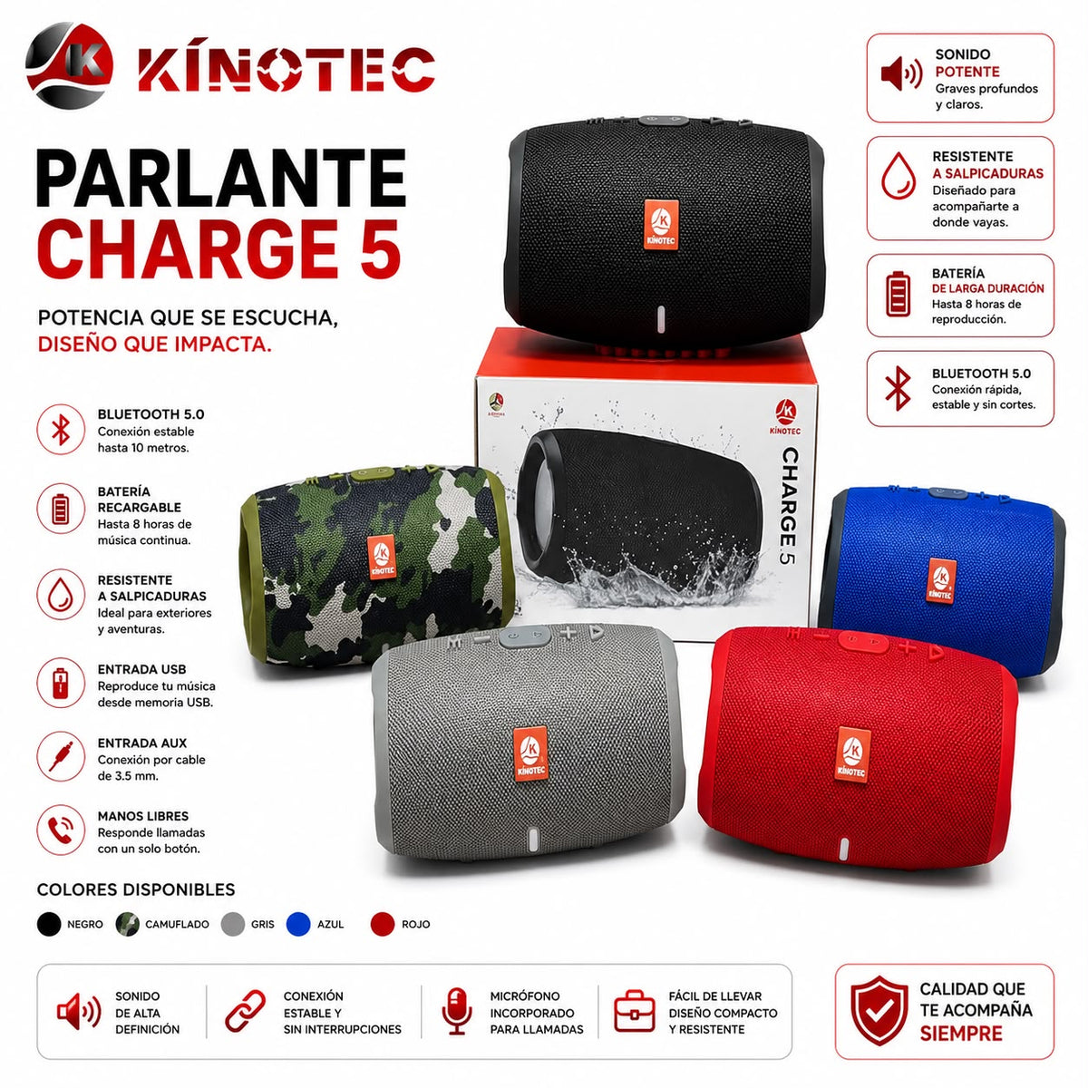 Parlante Bluetooth Charger 5