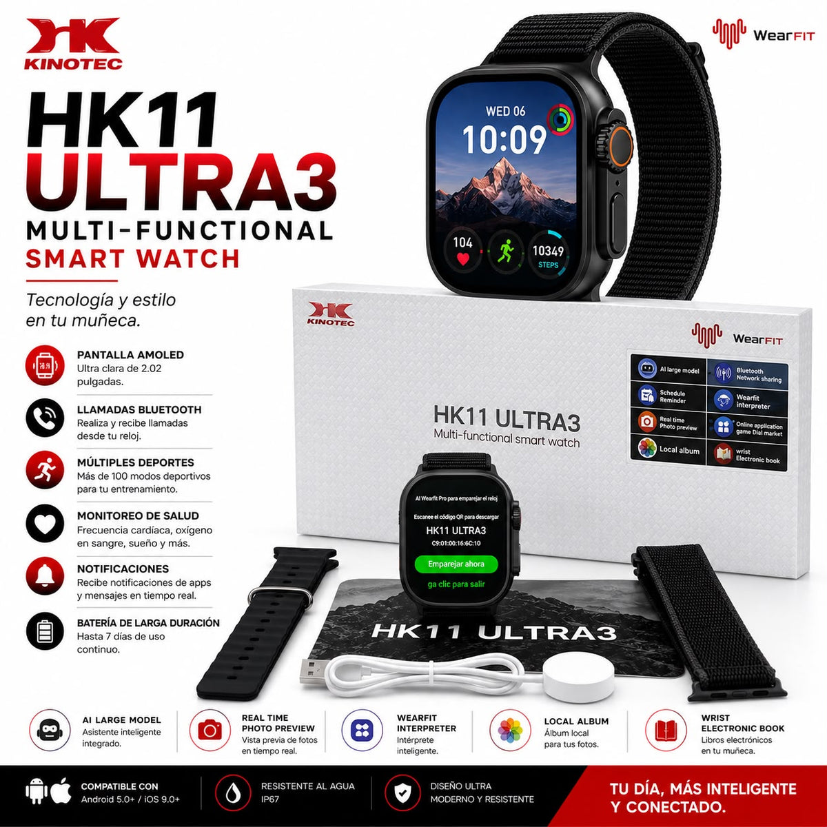 Smartwatch Reloj Digital Bluetooth HK11 Ultra 3