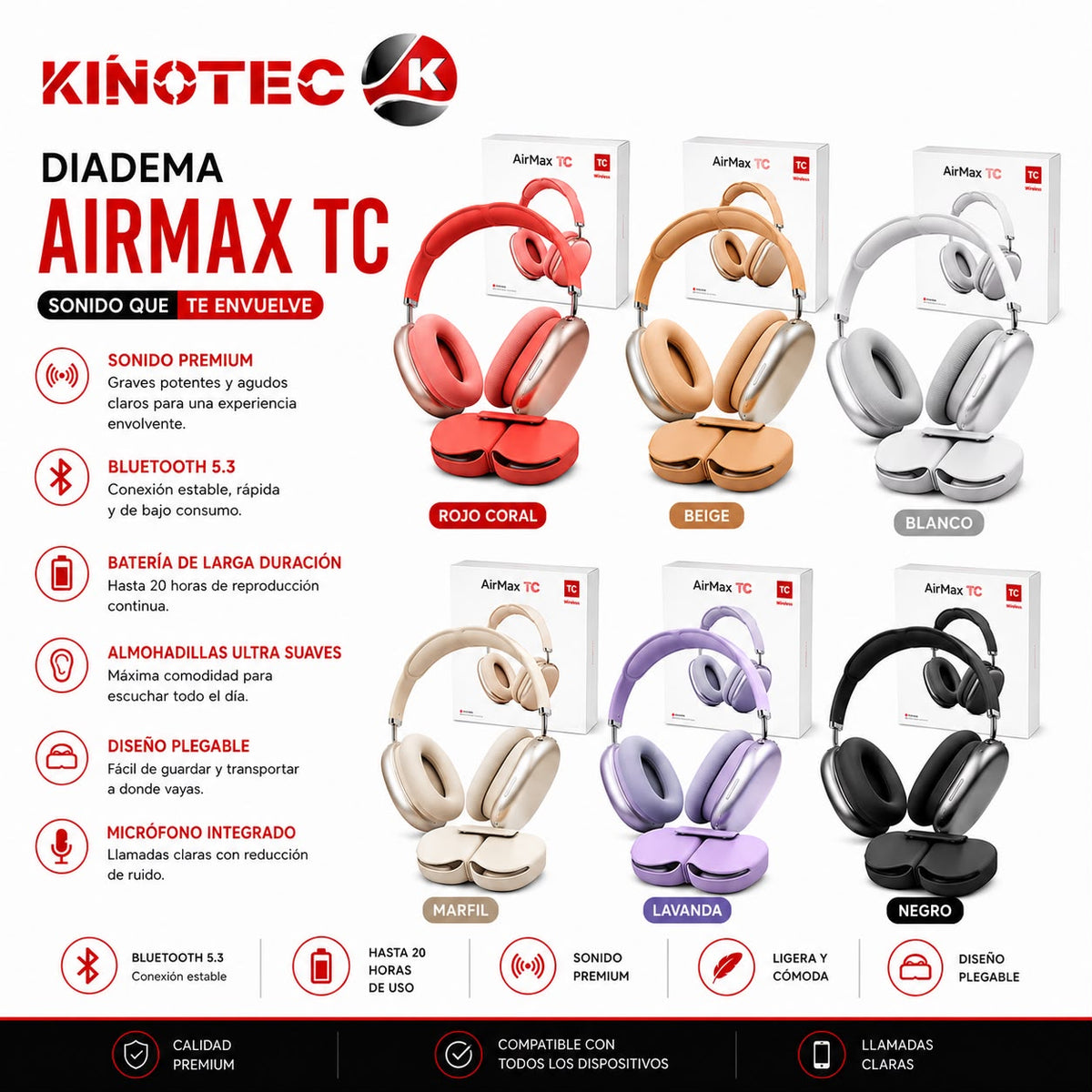 Diadema Air Max TC Kinotec