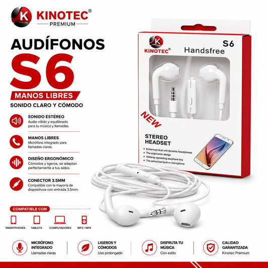 Audífonos Stereo s6