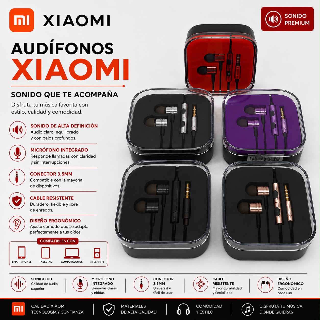 Audífonos Cable Colores Xiaomi
