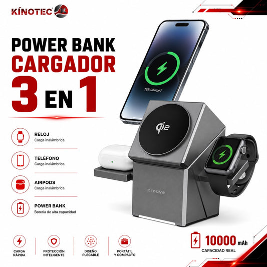 Power Bank Cargador 3 en 1