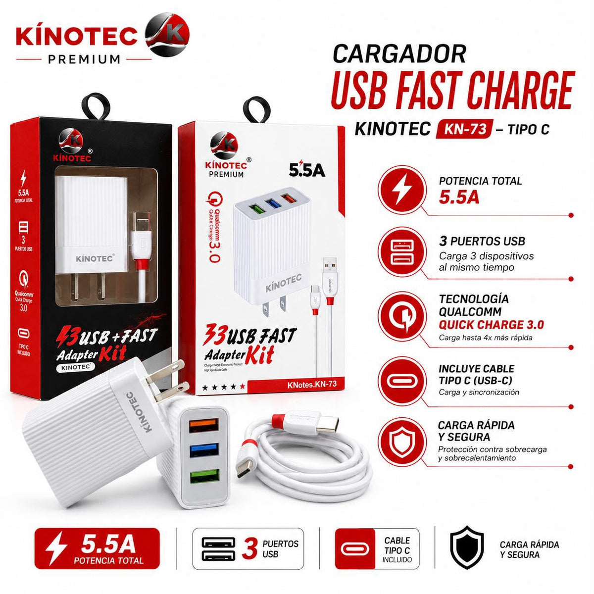 Cargador Kinotec KN-73 TC
