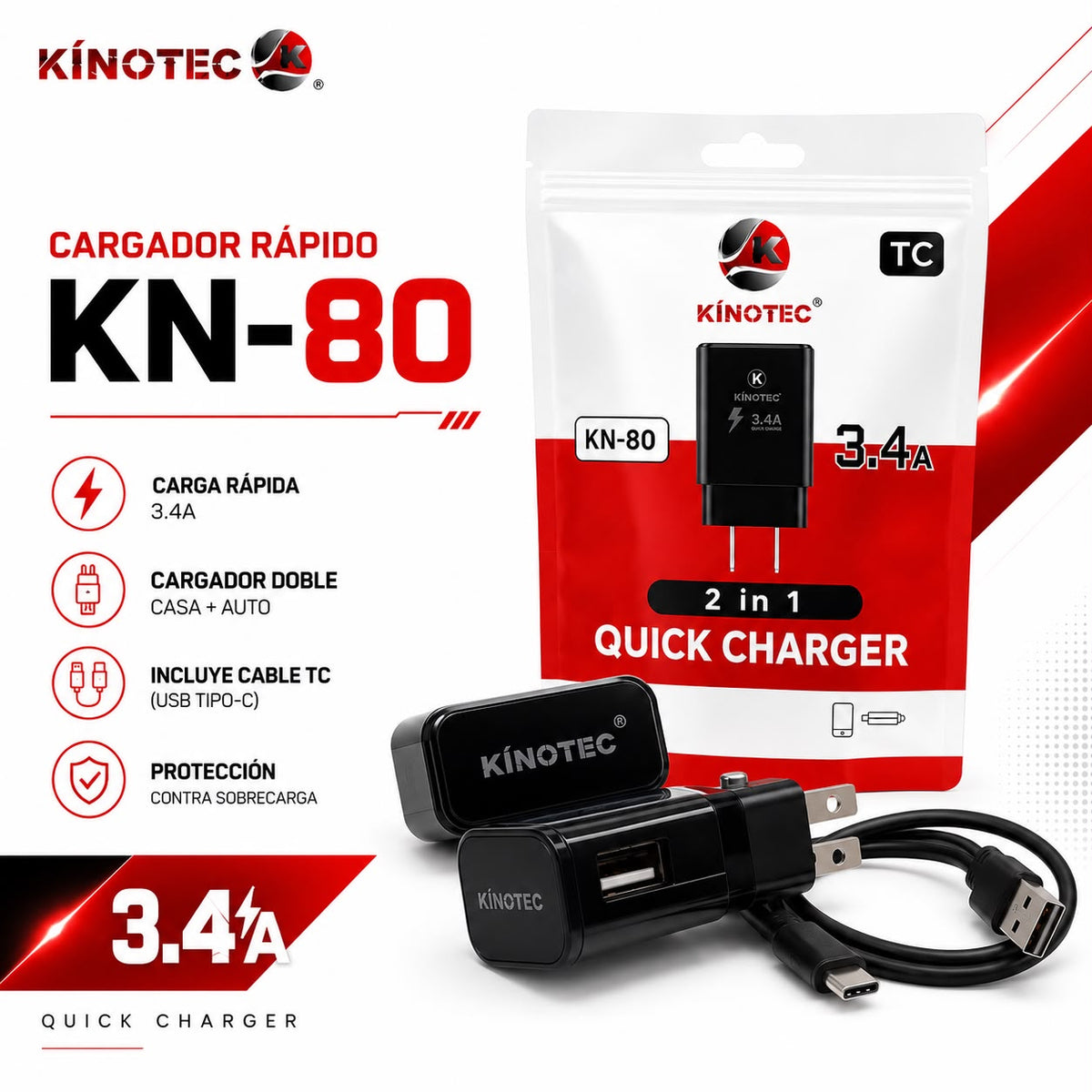 Cargador Kinotec KN-80